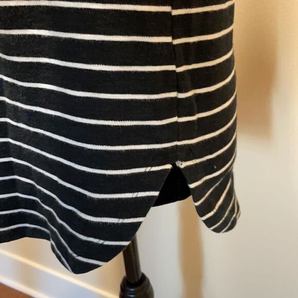 Merona | Black & White Striped 3/4 Sleeve Boatneck Top, Size Small - Picture 7 of 13